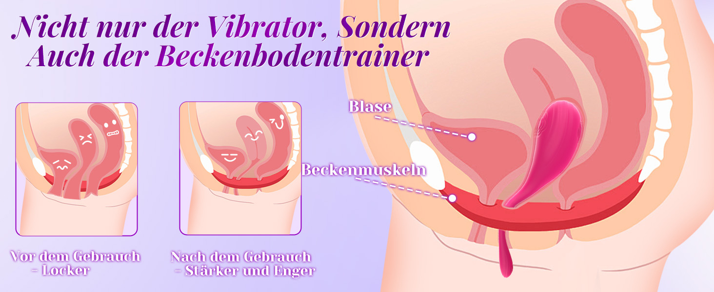 Вібратор KI-Sync Liebeskugeln для жінок, анальні дилдо-вібратори, комплекти для стимуляції клітора, 9 режимів, анальний плагін, стимулятор для G-точки (магента, універсальний розмір)