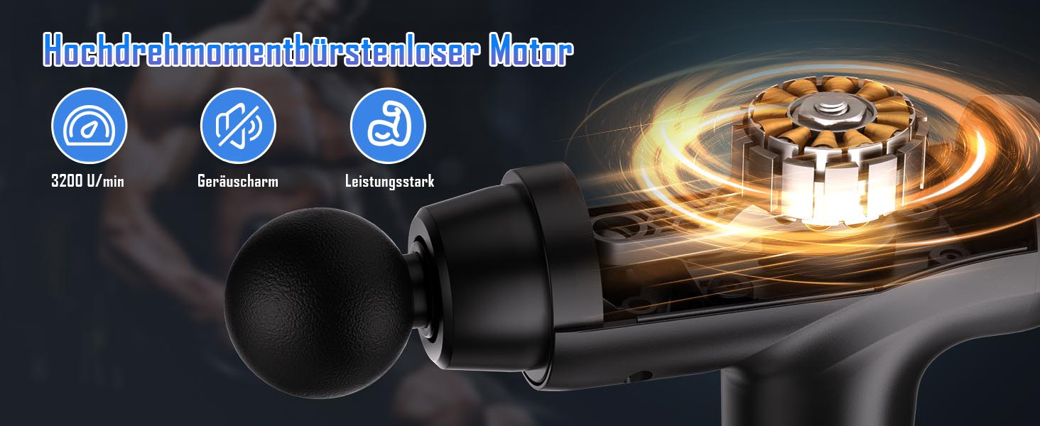 Перкусійний масажер Massage Gun з LED-дисплеєм, електричний масажний пістолет для м'язів (20 швидкостей, 9 насадок), сірий