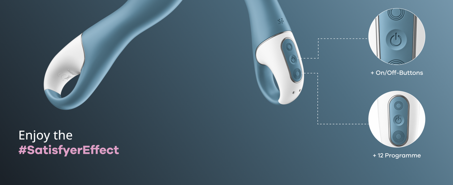 Вібратор Satisfyer A-Mazing 1: гнучкий наконечник для інтимної стимуляції, водонепроникний (IPX7), перезаряджається, для жінок (блакитний)