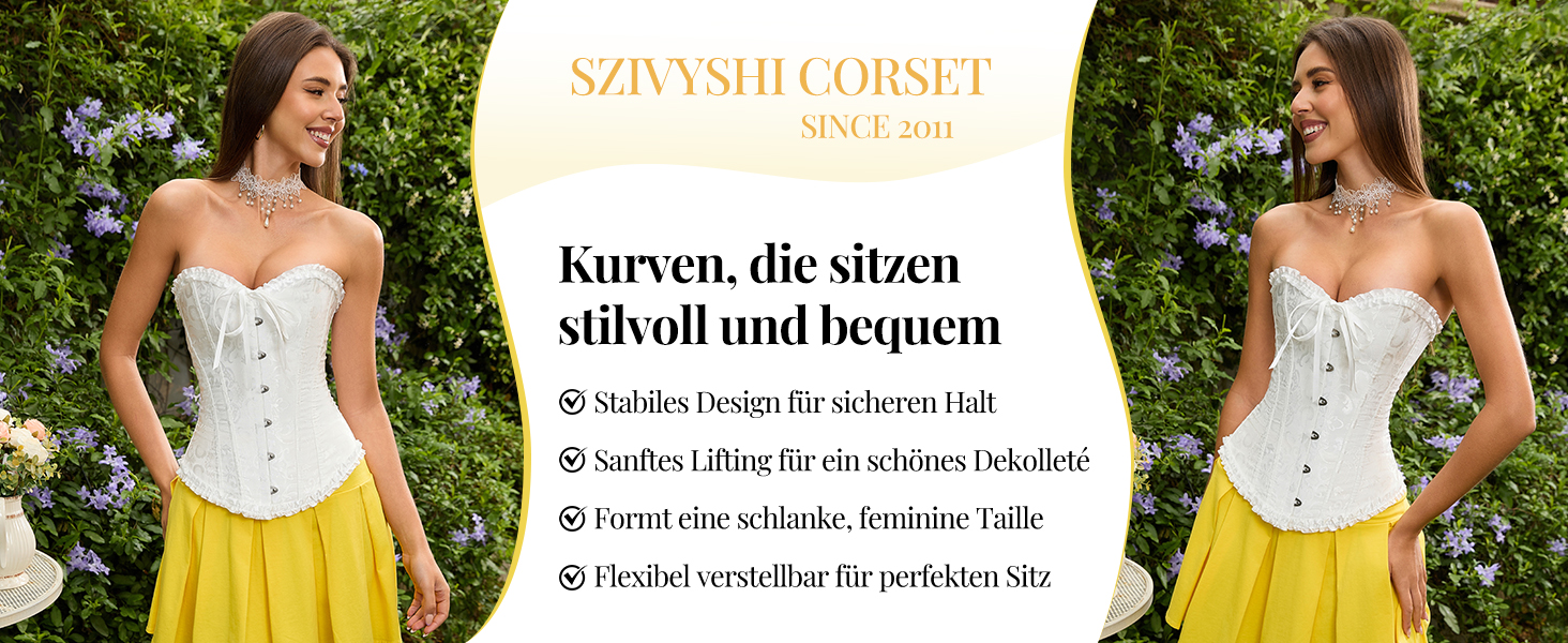 Корсетний топ SZIVYSHI для жінок: готичний корсет, бюстгальтер, корсет з повним бюстом, вінтажний корсетний топ, білий