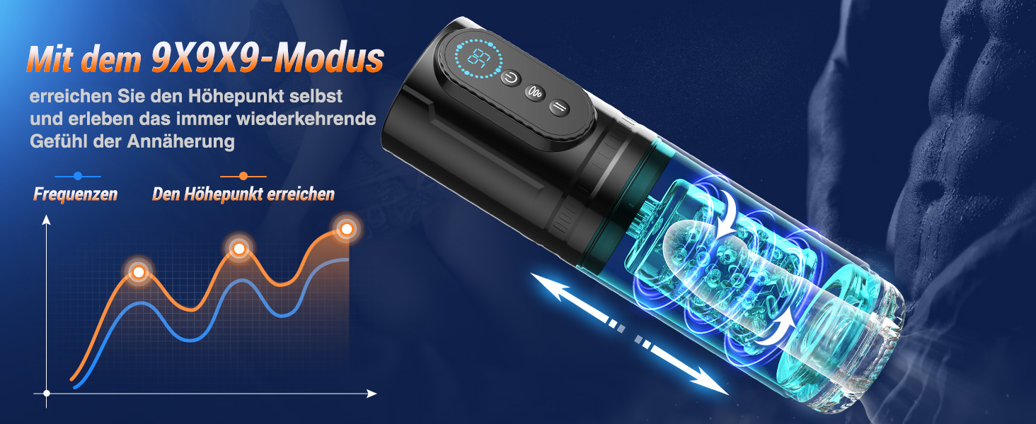 Мастурбатор для чоловіків Pangpangmi з 9 режимами, телескопічною функцією та ротацією - сексуальна іграшка для чоловіків