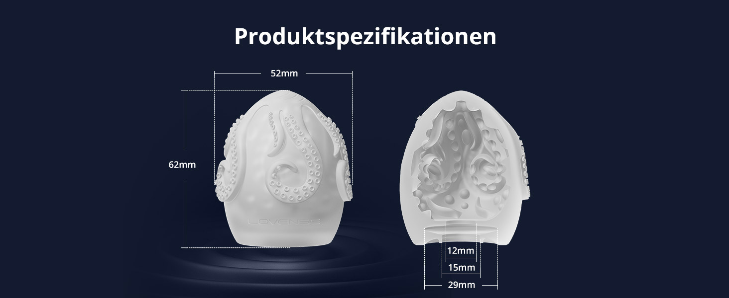 LOVENSE Kraken - чоловічий мастурбатор, яйцеподібний, 6 шт.