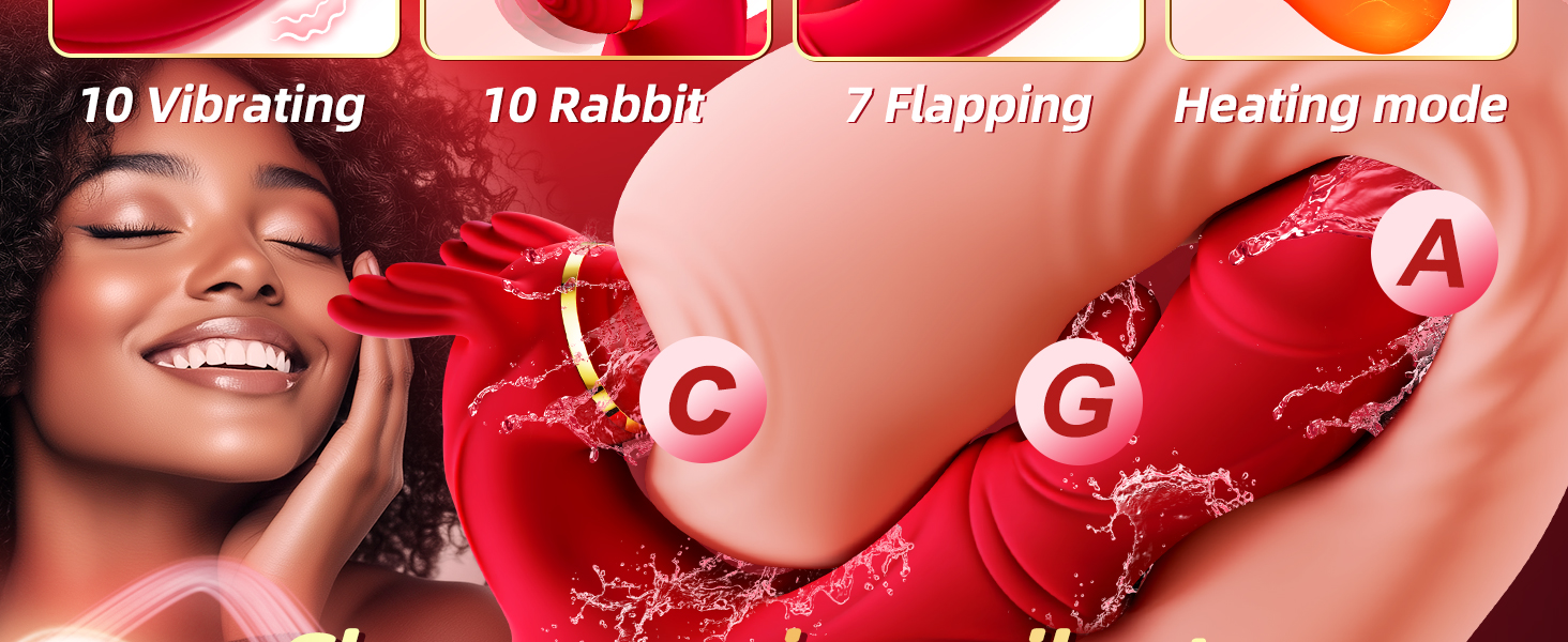 Вібратор для жінок Guspiun 4-в-1 з 7 режимів лизання та 10 вібрацій, стимулятор G-точки, кролик, для пар