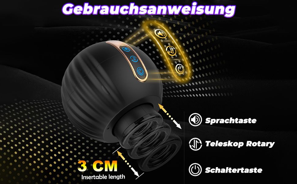 Електричний мастурбатор PQKuss з 8 вібраціями для чоловіків – автоматичний пеніс-вібратор, компактний, водонепроникний