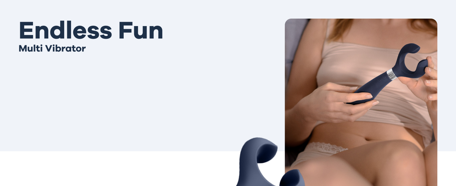 Вібратор Satisfyer Endless Fun для пар: 33 функції, 100 вібрацій, сильний та тихий | Для жінок та чоловіків | Може використовуватись як дildo та для стимуляції клітора | 1 шт. (1 упаковка) (Блакитний)