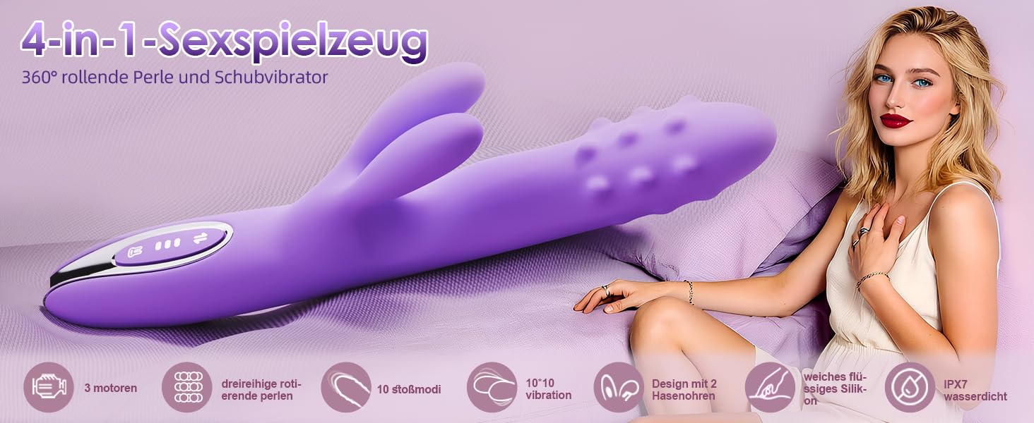 Вібратор жіночий 360° з 10 режимами вібрації, Dildo для стимуляції клітора та G-точки - секс-іграшка для жінок