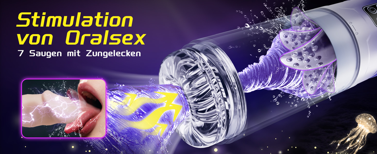 Електричний мастурбатор для чоловіків з телескопічною конструкцією, ротацією, вібрацією та функцією соски. Масажер для пеніса, секс-іграшка.