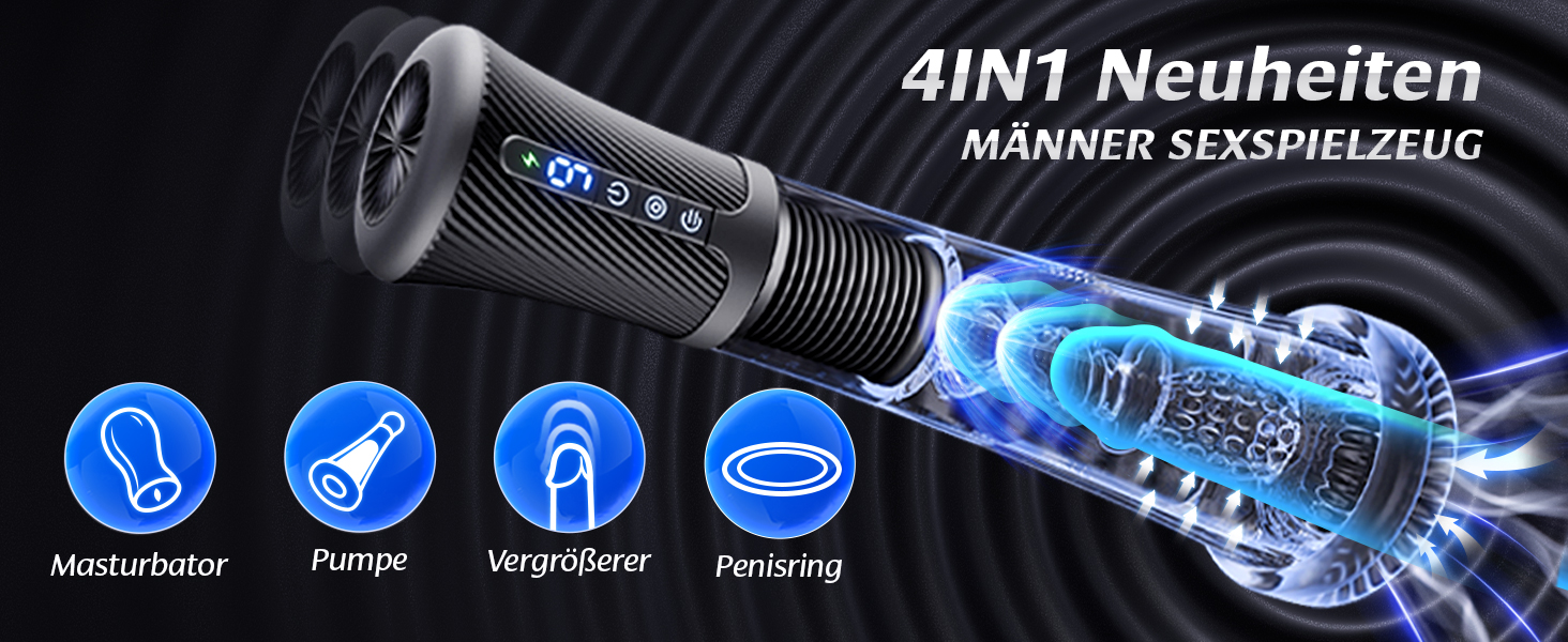 Електричний секс-іграшка для чоловіків Gobeken: вібрація, вакуум, керування через додаток, мастурбатор, пеніспампуватор, 2 лінійки