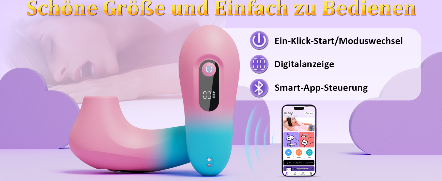 Вібратор Sauger для жінок з LED, керуванням через APP та 10 режимами потужності - іграшка для дорослих