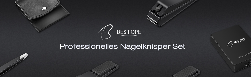 Набір кусачок для нігтів BESTOPE PRO: професійний набір для манікюру та педикюру, гострі ножиці для нігтів та пилка у металевому кейсі (2 шт.)
