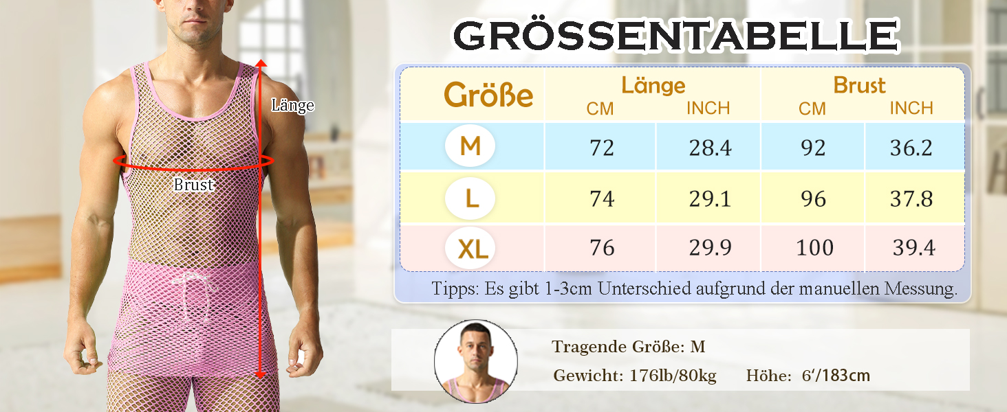 Чоловіча сітчаста футболка QiaTi з прозорим дизайном, довга модель (XL, рожевий)