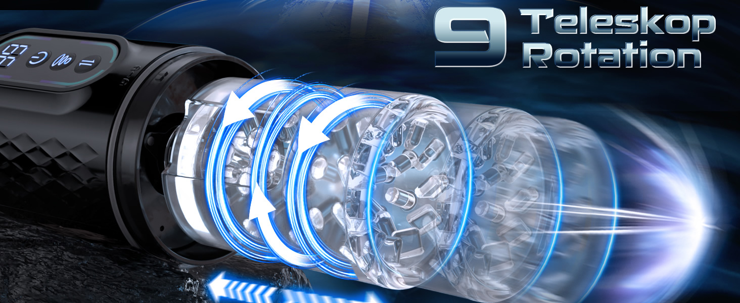 Електричний мастурбатор для чоловіків з 9 режимами, телескопічною та ротаційною функцією масажу - 3D модель