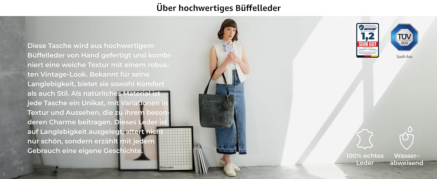Жіноча шкіряна сумка-шопер Berliner Bags Vintage Seville, класична сумка з ручками (Темно-сіра)