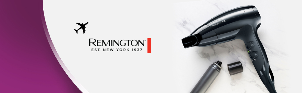 Компактний фен для волосся Remington Compact D5000, 1800 Вт, з насадкою-концентратором, 3 режимами температури та 2 рівнями обдуву, Eco-режим