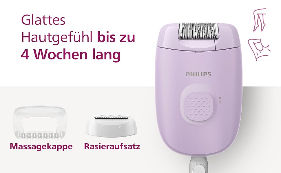 Епілятор Philips Series 2000 BRE237/00 мережевий, пристрій для видалення волосся, чорний