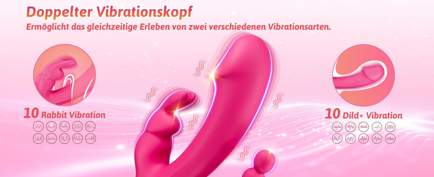 Жіночий вібратор-дільдо 3-в-1 з 10 режимами вібрації та пульсації, тихий вібратор для клітора, дискретний секс-іграшка для жінок