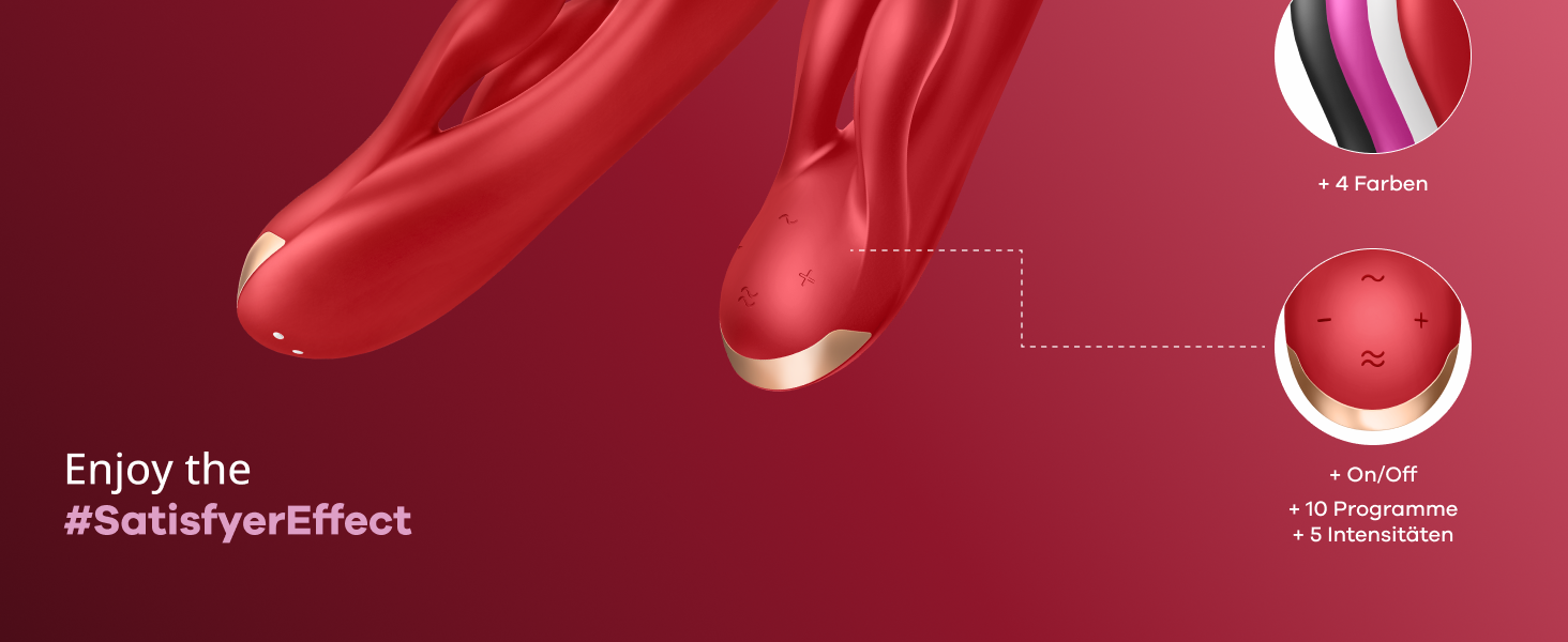 Вібратор Satisfyer Double Flex Connect з Bluetooth-додаток | Інтимні іграшки для жінок | Водонепроникний (IPX7) | З високоякісного силікону | Перезаряджається | Червоний
