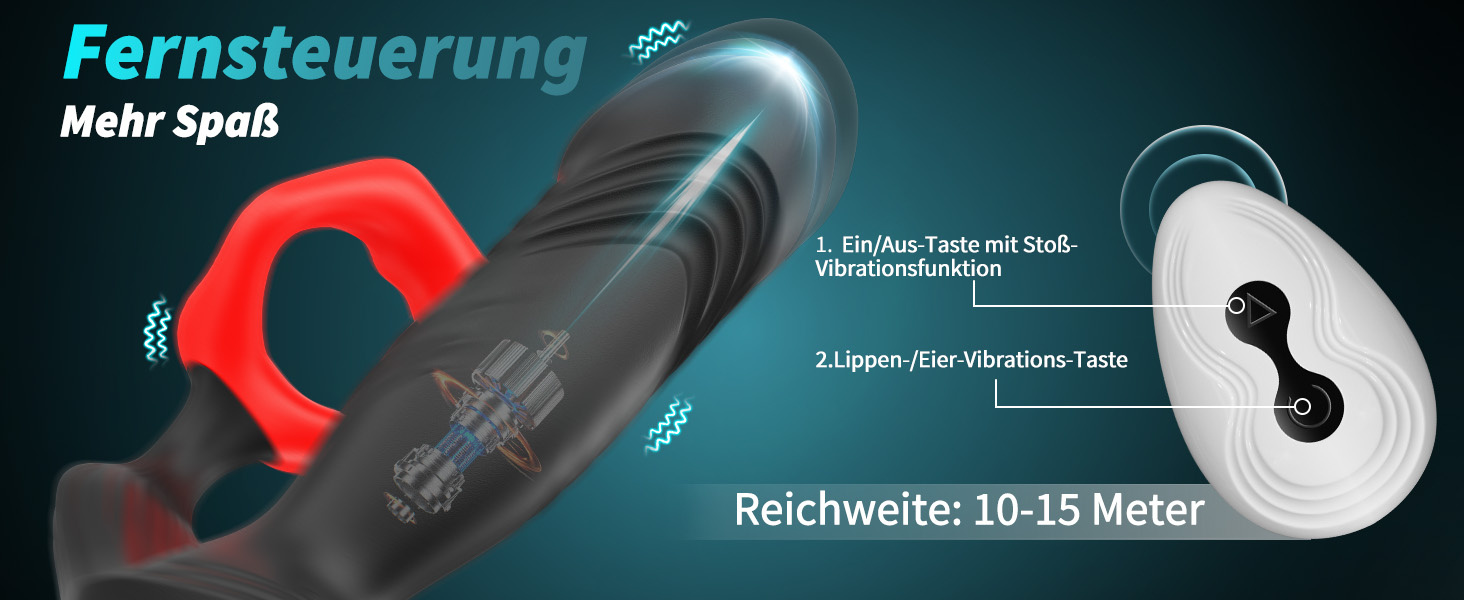 Вібратор для чоловіків для стимуляції простати Timzeit - анальний вібратор, кільце для пеніса з пультом дистанційного керування та додатком, анальний плагін з 9 режимами вібрації та 9 функціями імпульсу. Іграшка для дорослих.