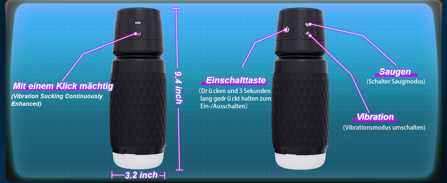 Мастурбатор для чоловіків Eanatoys з 3 режимами всмоктування, 4 вібраторами та реалістичною вагіною. Секс-іграшка з функцією швидкого досягнення оргазму. Чорний колір.
