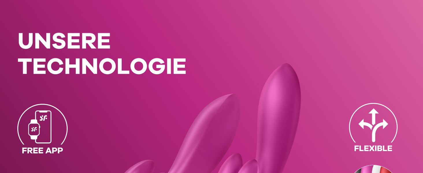 Вібратор Satisfyer Double Flex Connect з Bluetooth-додатком | Інтимні іграшки для жінок | Водостійкий (IPX7) | Силікон преміум-якості | Повторно заряджається, фіолетовий колір