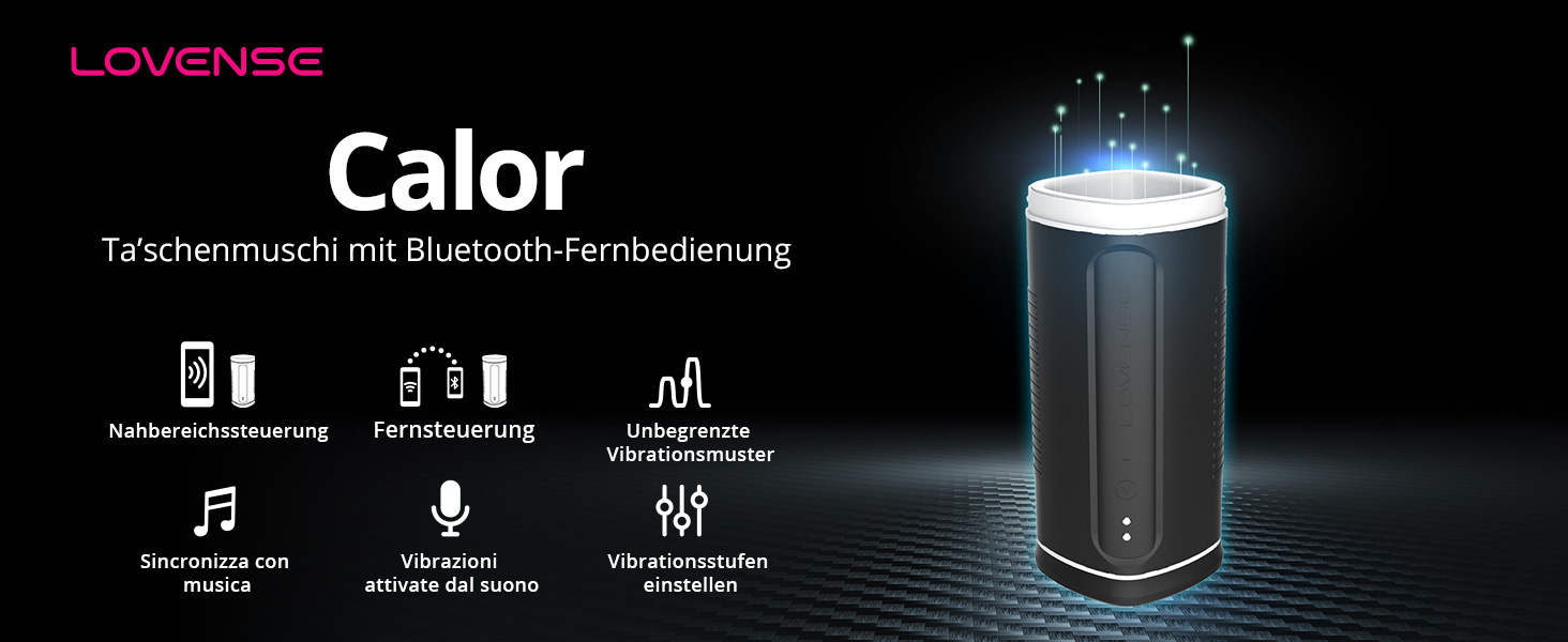 LOVENSE Calor Bluetooth - чоловічий мастурбатор з глибоким керуванням, автоматична вібрація, підігрів, секс-іграшка для чоловіків