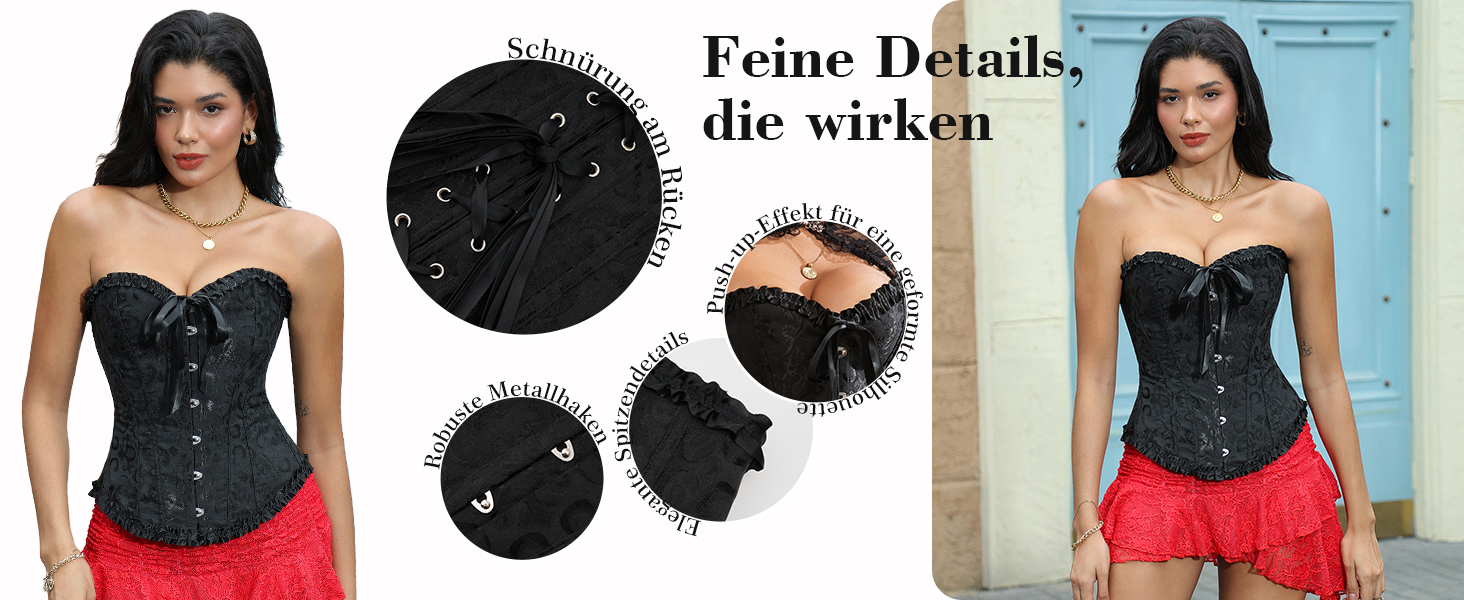 Корсет для жінок - бюстгальтер-корсет, чорний, розмір L