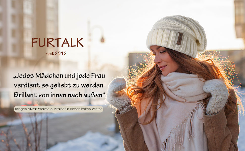 Жіноча в'язана шапка-біні FURTALK Slouch Beanie у стилі street style, груба в'язка, м'яка зимова шапка, універсальний розмір, чорна