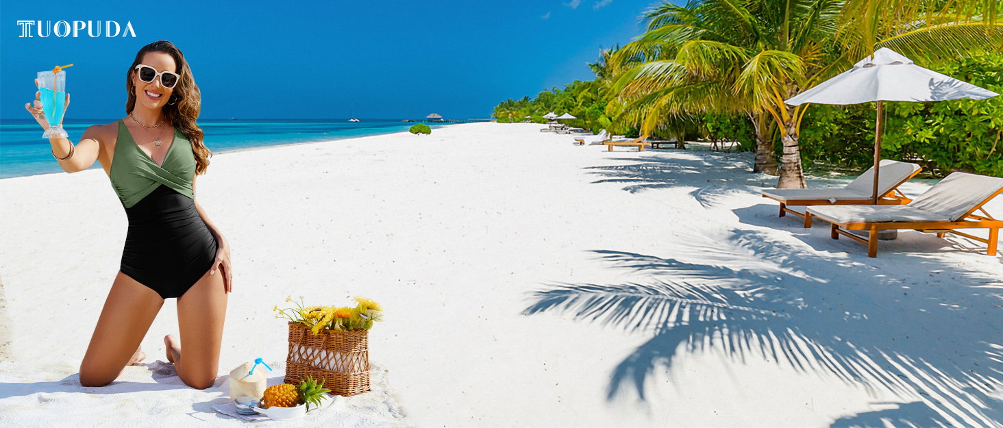 Зелений купальник суцільний Tuopuda з вирізом, Push Up, для жінок, Plus Size XXL