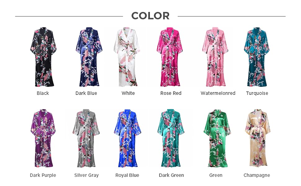 Халат жіночий Babeyond з шовковистого атласу, кімоно, довгий, з принтом павича, для дому, вечірки, універсальний розмір, білий