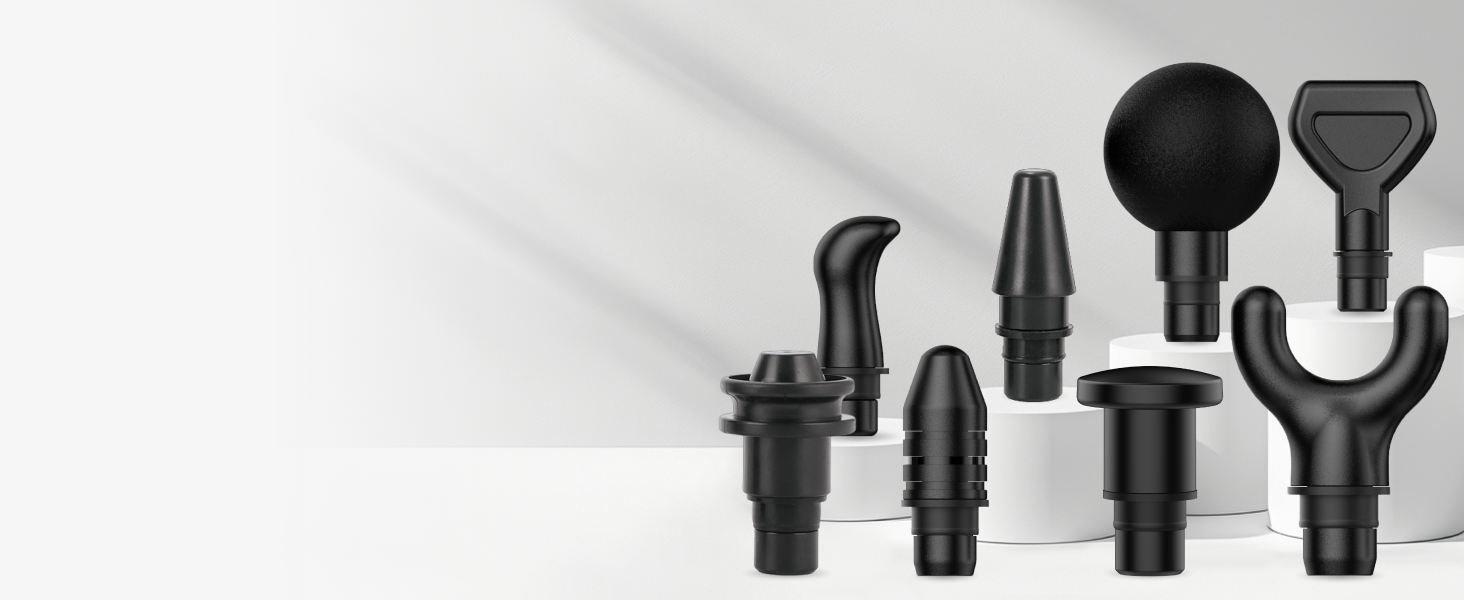 Перкусійний масажер FITAGE Massage Gun — Міні-масажна пістолет з 30 рівнями швидкості, 8 насадками для глибокого масажу м'язів спини, плечей та всього тіла, чорний