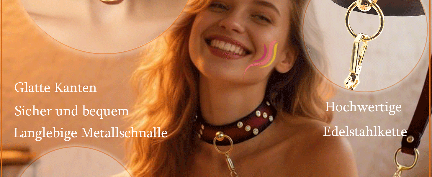 Шкіряне намисто з кільцем O SM, регульоване, для жінок, фетіш, сексуальна іграшка, обмежувач з повідком, ланцюги, дорослі, BDSM, флірт, бондж, шкіряне намисто для пар, жінок, чоловіків (колір: коричневий)