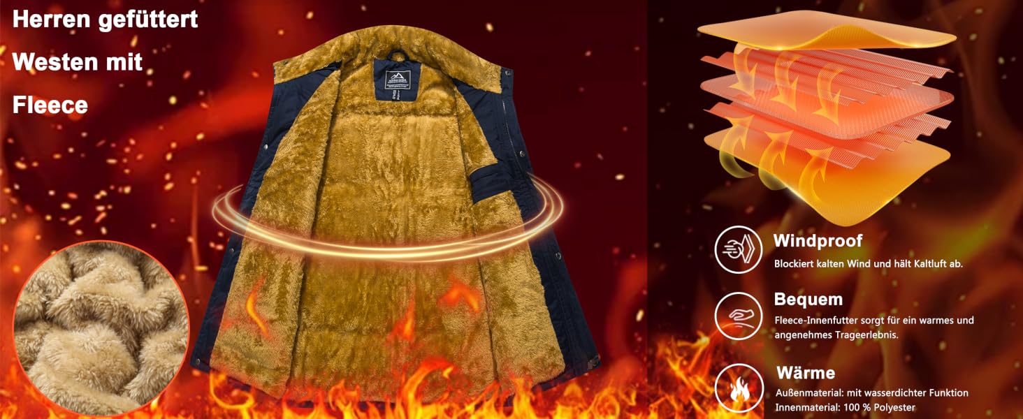 Чоловічий флісовий жилет MAGCOMSEN для активного відпочинку, теплий зимовий жилет, чорний, розмір L