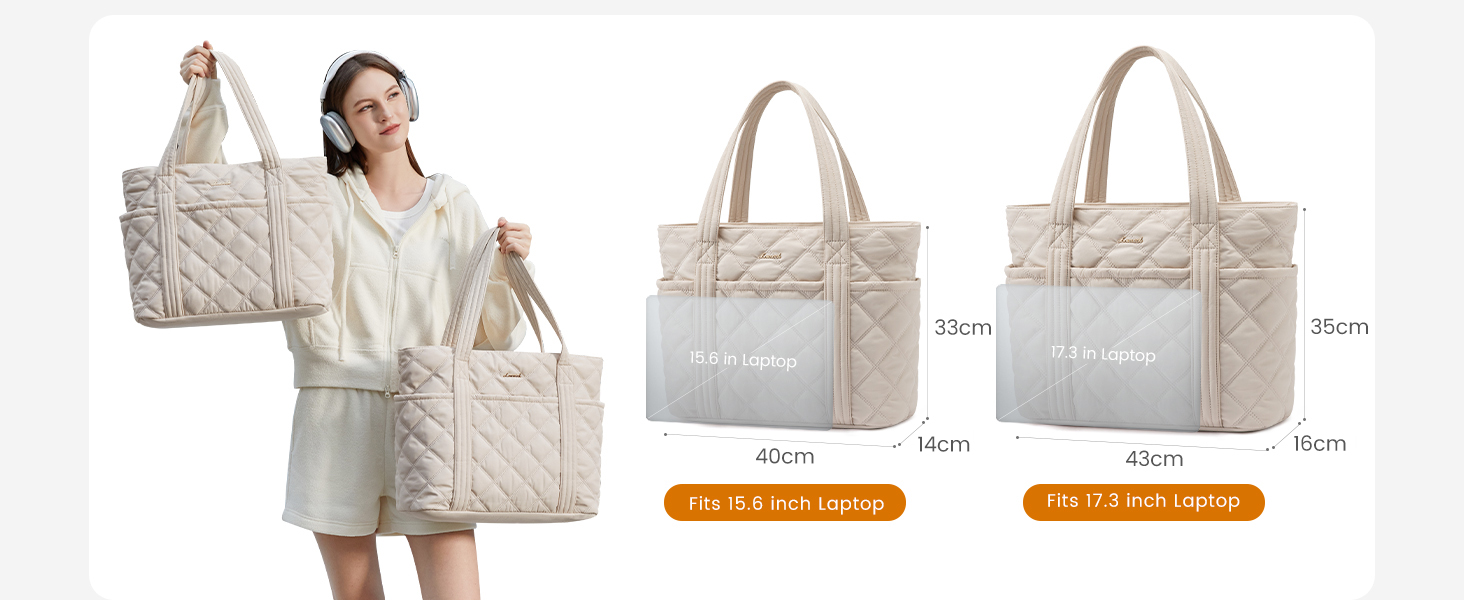 Жіноча сумка-шопер LOVEVOOK великого розміру, м'яка дута сумка Tote Bag для ноутбука 17.3