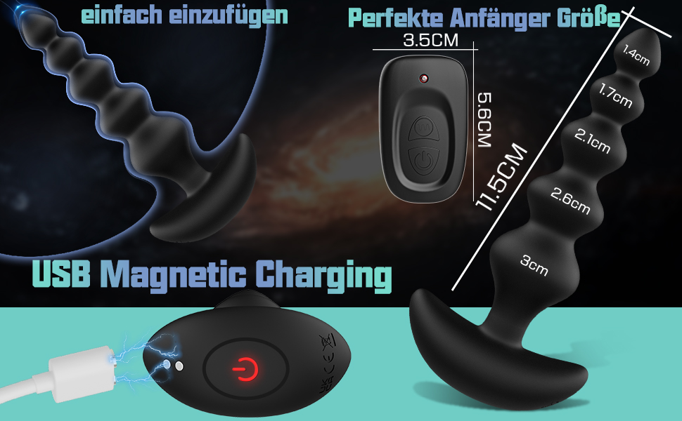 Анальні вібратори WakeLust для початківців: 16 режимів, пульт ДУ, 5 розмірів, стимулятор G-точки та простати, масажер для пар, жінок та чоловіків