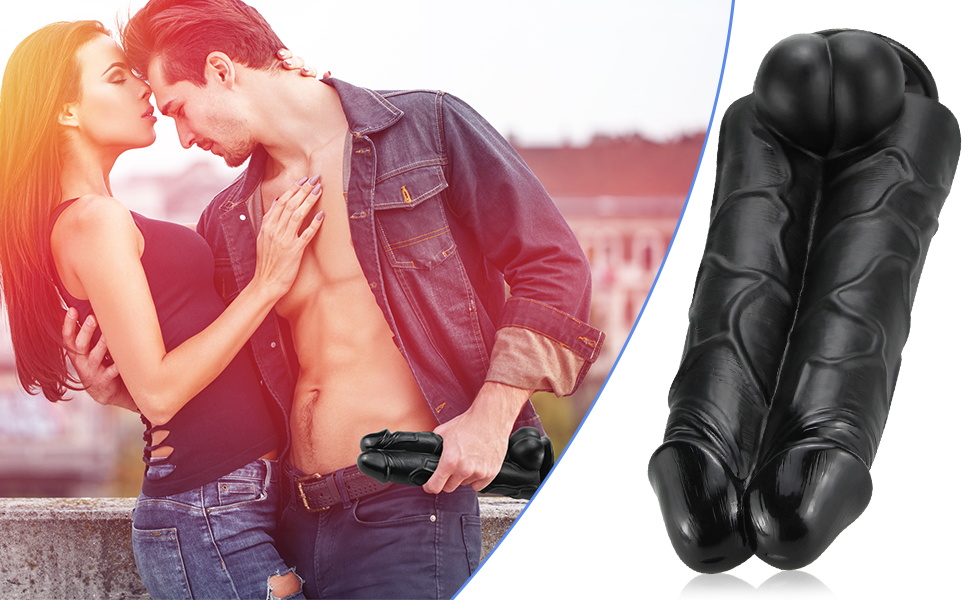 Силіконовий Doppeldildo Double Dildos - Реалістичний двосекційний вібратор з сильним присоском (Чорний)