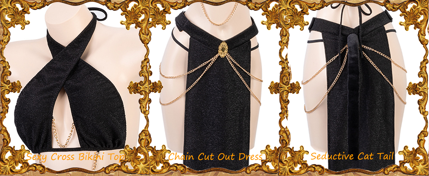 Костюм косплею ЯсміГерлз: Колібрі, Єгипетська Клеопатра, Принцеса Лея, Чорний, X-Small - Medium