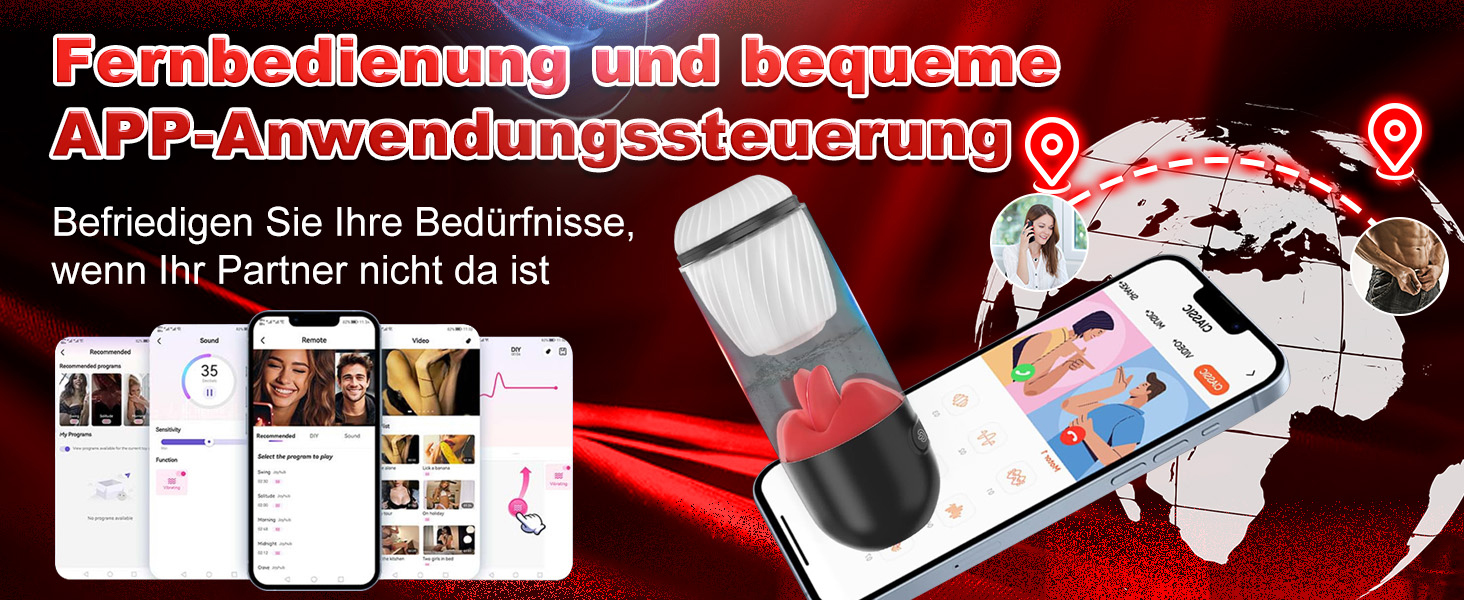 Електричний масажер для чоловіків PINTLE з керуванням через додаток - 360° обертання, 9 режимів вібрації, стимулятор пеніса для соло-ігри, сексуальні іграшки для чоловіків