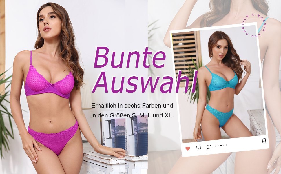 SHEKINI Сексуальний комплект нижньої білизни для жінок: бюстгальтер з кісточками, push-up, мереживо, посилений, танга, глибокий виріз, відкритий спина, бюстєль, спідня білизна, рожевий, 6114 XL