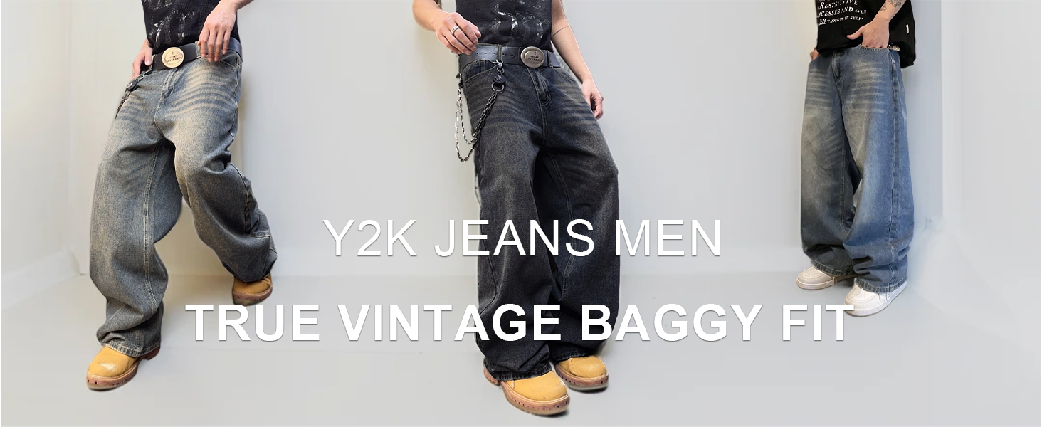 Чоловічі джинси Hip Hop Baggy: широкі рвані джинси в стилі Y2K та Skater, денім Retro B10, сині, розмір L