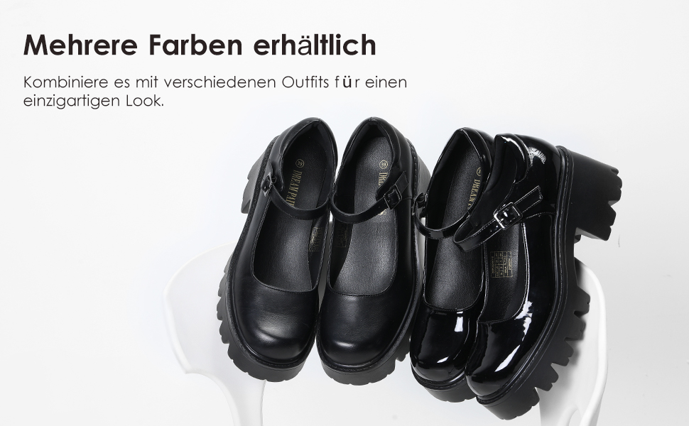 Жіночі туфлі Mary Janes DREAM PAIRS на масивній платформі, чорні, екошкіра (PU), розмір 39