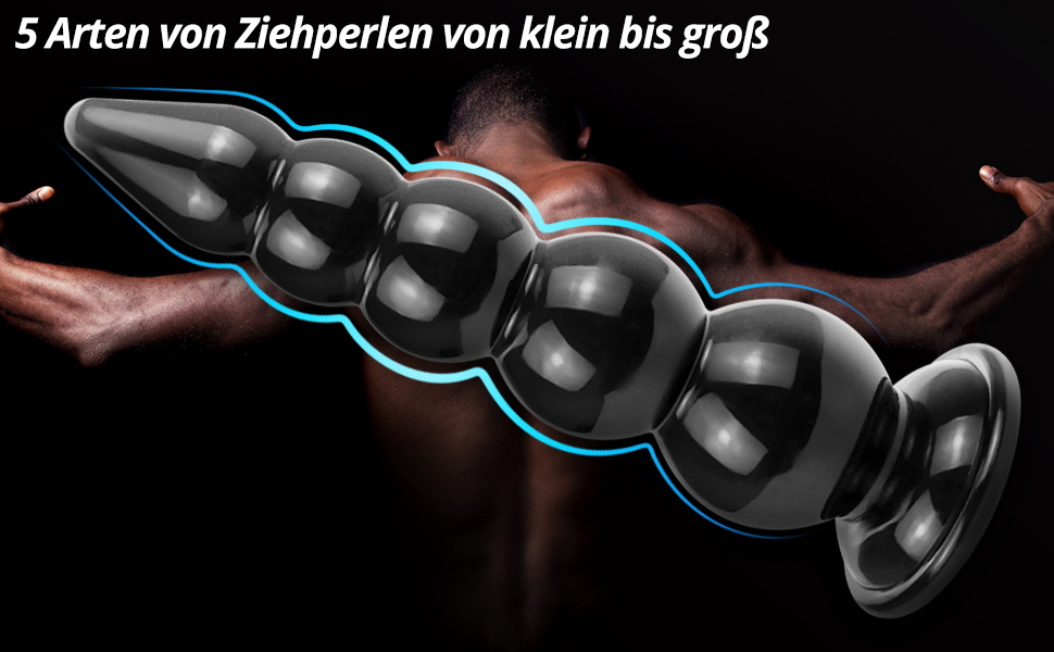 Анальні кулі Riesen з присосками та анальним плагіном, набір з 5 шт. для масажу простати та стимуляції G-точки