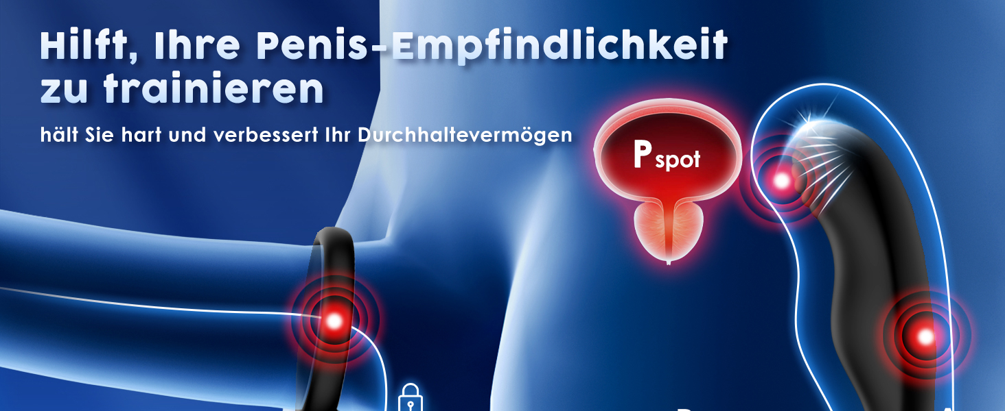 Вібратор для чоловіків для стимуляції простати, з обертанням на 360° та 10 режимами вібрації, анальний плагін з кільцем