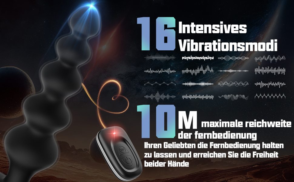 Анальні вібратори WakeLust для початківців: 16 режимів, пульт ДУ, 5 розмірів, стимулятор G-точки та простати, масажер для пар, жінок та чоловіків