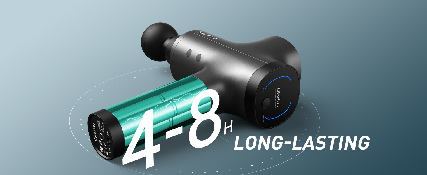 Перкусійний масажер OPOVE M3 Pro 2 Massage Gun з LED-дисплеєм, 2500 об/хв, для зняття м'язового болю, світло-сірий