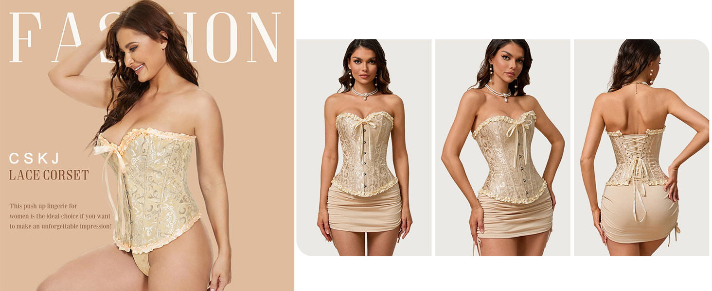 Корсетний топ CSKJ для жінок: готичний, вінтажний, з мереживом, для повних грудей, бавовняний, для схуднення, для вечірки, XL, A13_Wein