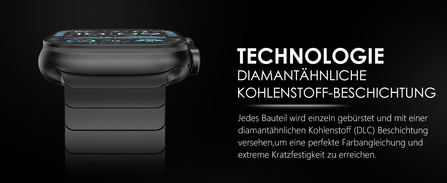 Металевий ремінець CHANCHY для Apple Watch Ultra 3/2/1, Series 11/10/9/8/7/6/5/4/3/2/1, SE — сталевий браслет (чорний, 42/44/45/46/49 мм)