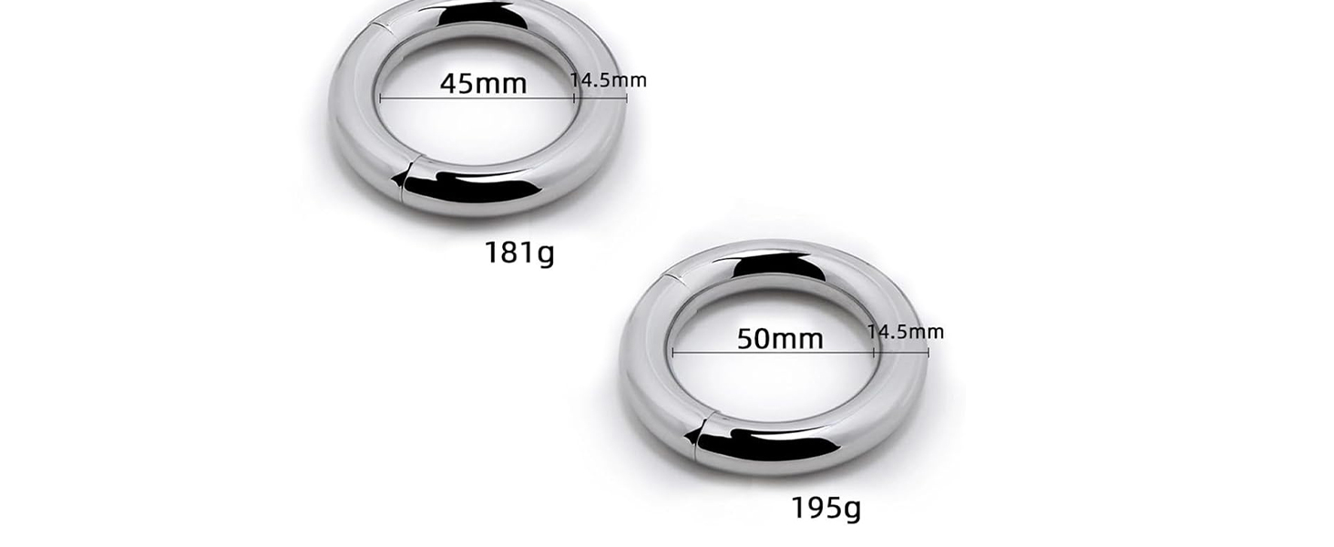 Набір з 3 шт. магнітних кілець для статевих органів з нержавіючої сталі (5 розмірів)
