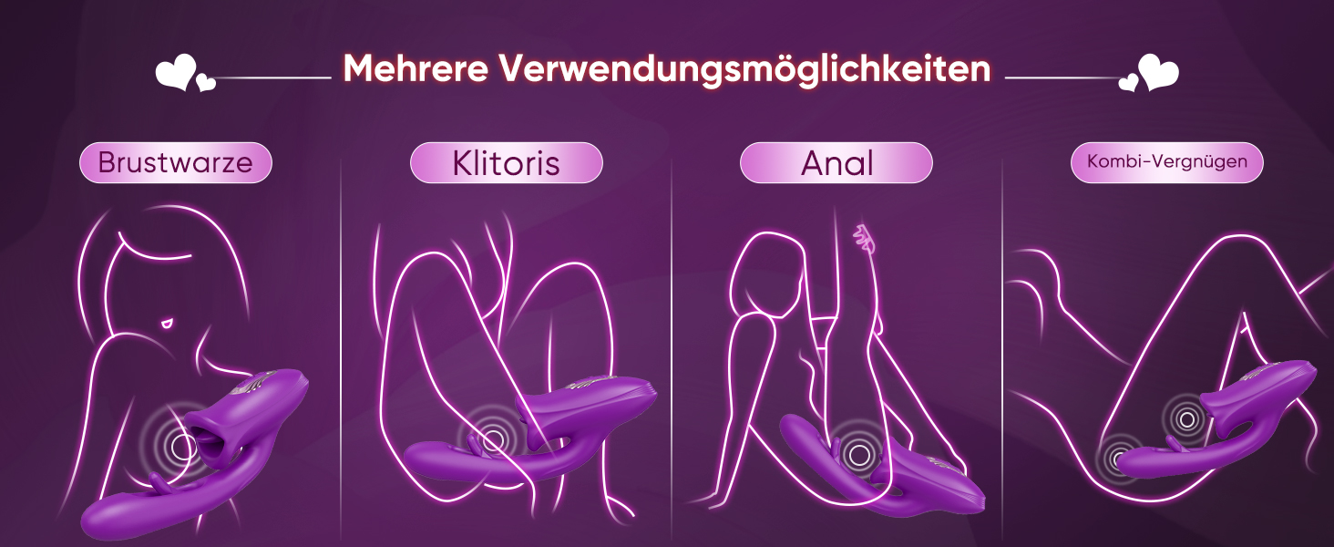 Вібратор для жінок з 10 режимами, стимулятор клітора та анальний секс-іграшка для пар