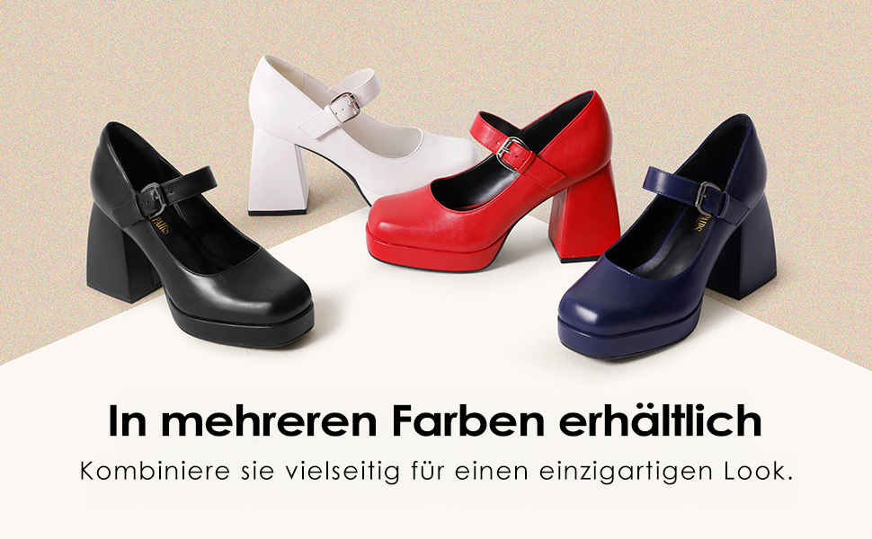 Жіночі туфлі Mary Jane Dream Pairs, білі, екошкіра (PU), розмір 38.5 EU