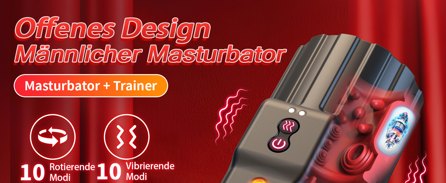 Електричний мастурбатор для чоловіків - сексуальна іграшка з 10 вібраціями та ротацією, для соло та парного сексу, мастурбатор для пеніса, blowjob